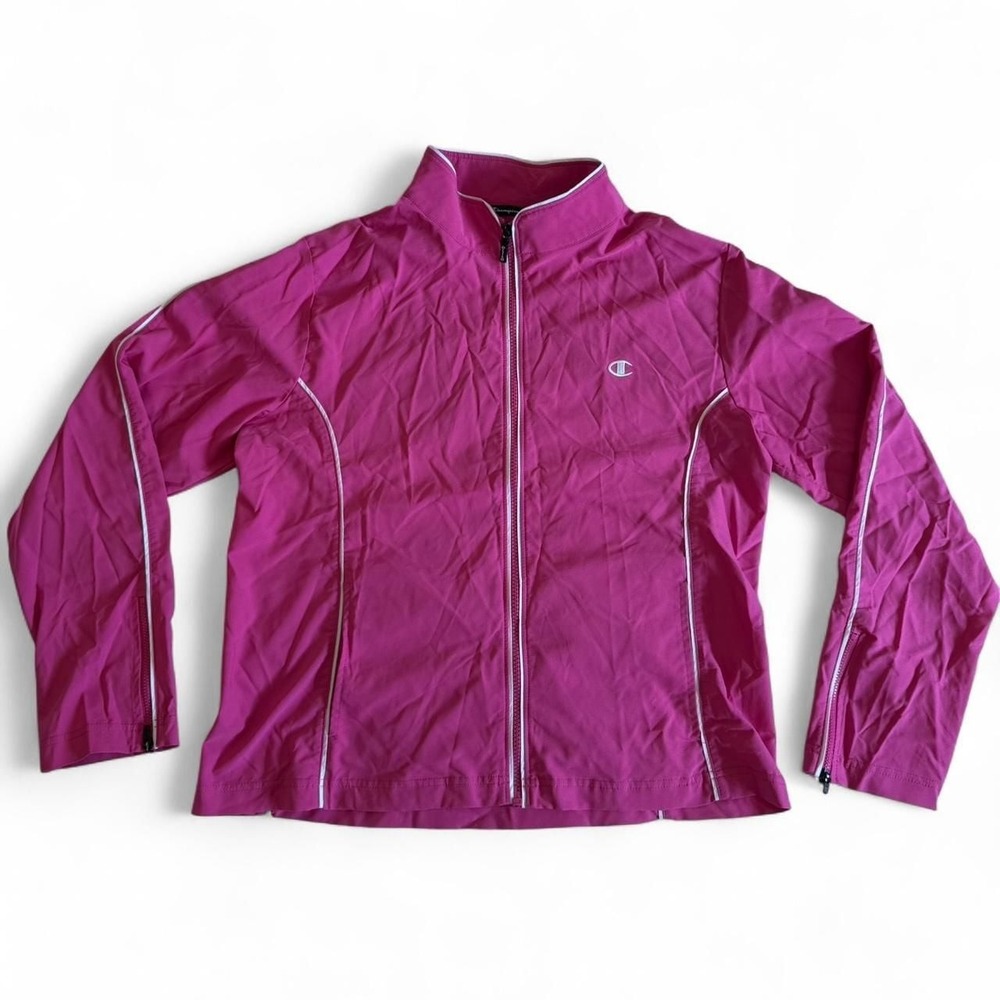 Vintage Champion Elite Pink Windbreaker Jacket — Y2K Style, Women's‎ Size L